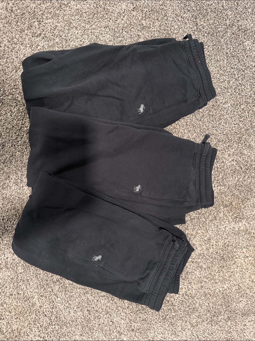 Set of 3 Black Abercrombie Kids Joggers - Size 13/14